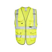 Northmon Safety Hi Vis Safety Vest 9 Pockets - ANSI Class 2 - Yellow - Large NM-SV-100-YW-L